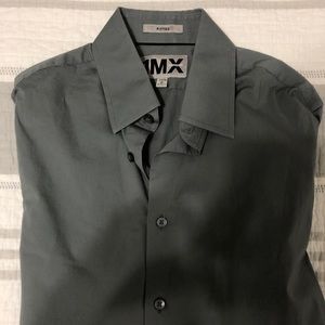 Dark gray button up shirt
